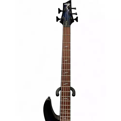 Used 2020s Schecter Guitar Research Omen Elite 5 blue burl Electric Bass Guitar blue burl - musicians--Friend