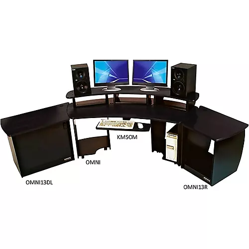 Omnirax 13-Rack Unit Right-Side Cabinet for OmniDesk Suite-Pewter Brush Pewter Brush - musicians--Friend