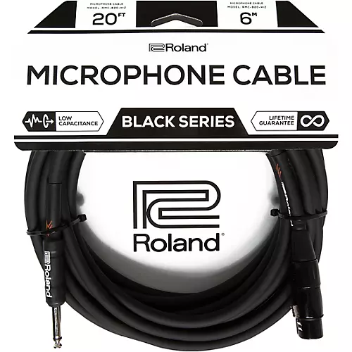 Roland Black Series XLR Hi-Z Microphone Cable 20 ft. Black - musicians--Friend