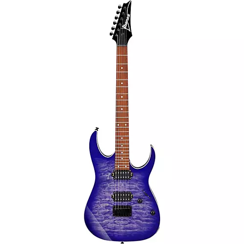 Ibanez RG421QM Quilted Maple Top Electric Guitar Cerulean Blue Burst - musicians--Friend