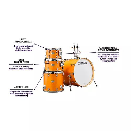 Yamaha Tour Custom Maple 4-Piece Shell Pack With 22