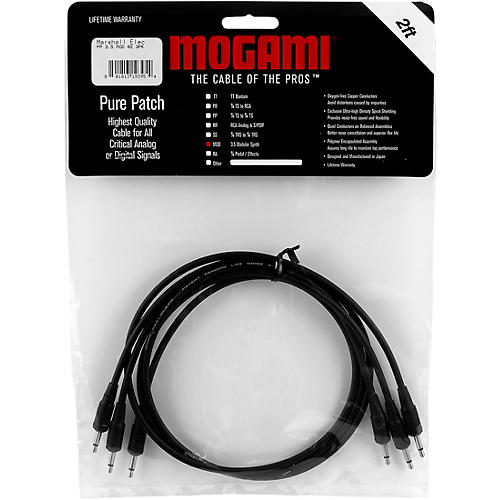 Mogami Pure Patch Modular Synth VC Cables - 3 Pack 1 ft. - musicians--Friend