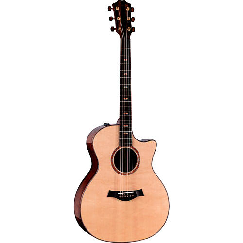 Taylor Custom Bearclaw Sitka Spruce-Tiger Myrtle Grand Auditorium Acoustic-Electric Guitar Natural - musicians--Friend