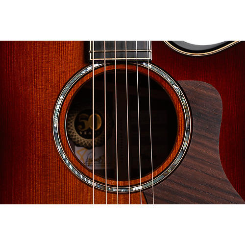 Taylor 814ce Custom 50th Anniversary Builder's Edition Grand Auditorium Acoustic-Electric Guitar Shaded Edge Burst - musicians--Friend