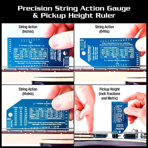 Music Nomad Precision Fret Rocker+ with String Action Gauge/Pickup Ruler - musicians--Friend