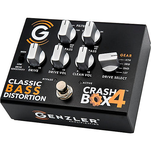Genzler Amplification CRASH BOX-4 Classic Bass Distortion Effects Pedal Black - musicians--Friend