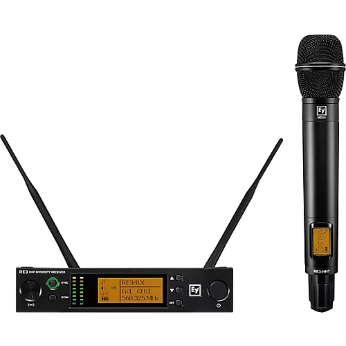 Electro-Voice RE3 Wireless Handheld Set With ND86 Dynamic Supercardioid Vocal Microphone Head 653-663 MHz - musicians--Friend