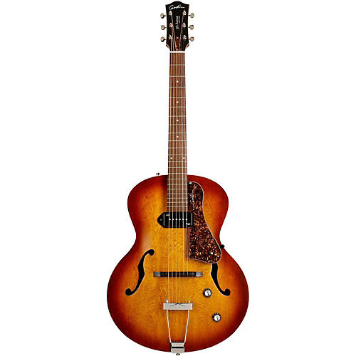 Godin 5th Avenue Kingpin Archtop Hollowbody Electric Guitar With P-90 Pickup Cognac Burst - musicians--Friend
