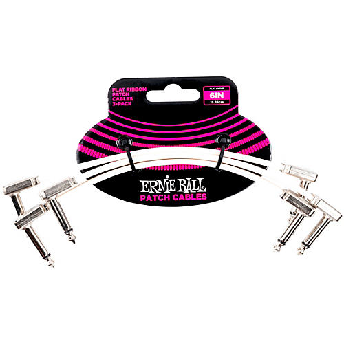 Ernie Ball Flat Ribbon 3-Pack Patch Cables 6 in. Red - musicians--Friend