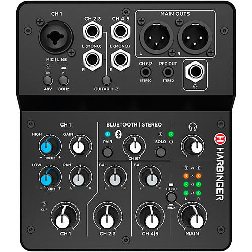 Harbinger LV7 7-Channel Analog Mixer With Gator Mixer Bag and Cables - musicians--Friend