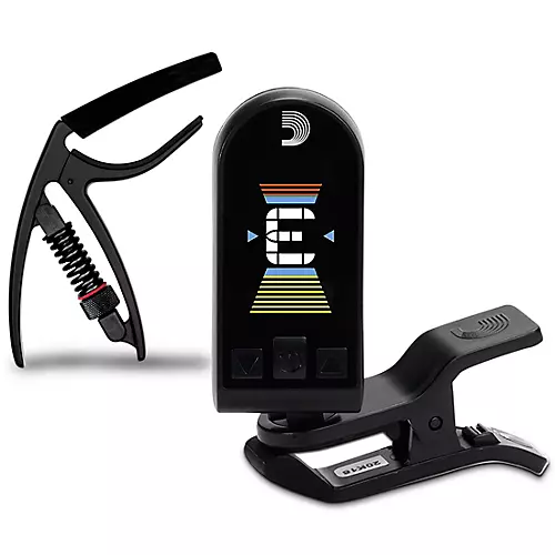 D'Addario Equinox USB Rechargeable Headstock Tuner with NS Reflex Capo - musicians--Friend