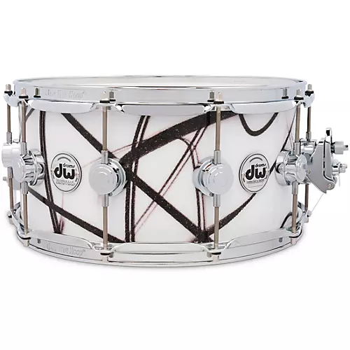 DW Collector's SSC Maple Finish Ply Snare Drum 14 x 6.5 in. White Glass Contrail Finish Ply - musicians--Friend