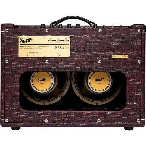 Supro Ambassador Custom 2x10 50W Tube Combo Amp Burgundy Scandia - musicians--Friend