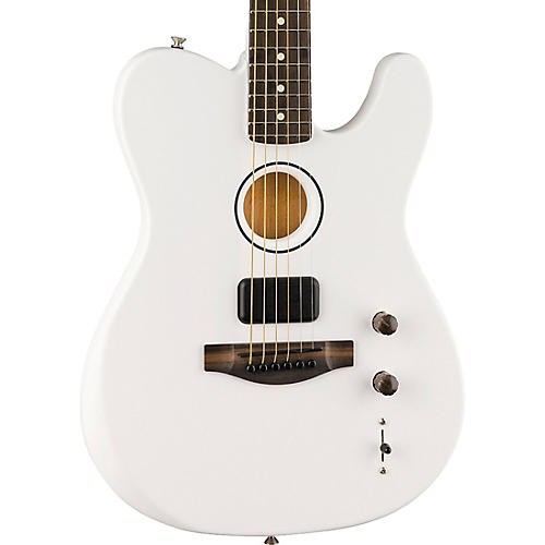 Fender FINNEAS Signature USA Limited-Edition Acoustasonic Telecaster Acoustic-Electric Guitar Arctic White - musicians--Friend