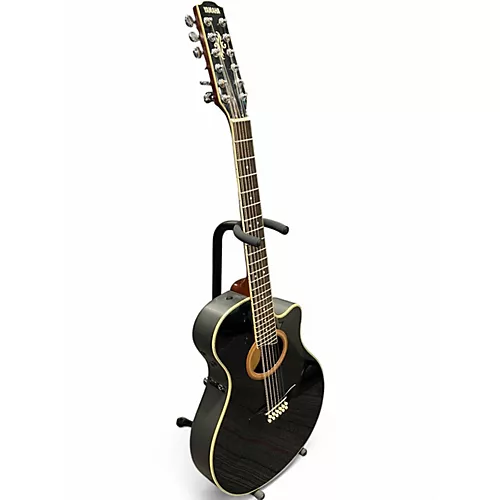 Used Yamaha APX-9-12 Black 12 String Acoustic Electric Guitar Black - musicians--Friend