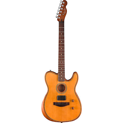 Fender Acoustasonic Standard Telecaster Acoustic-Electric Guitar Aged Natural - musicians--Friend