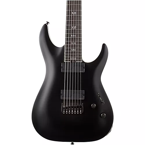 Schecter Guitar Research C-7 SLS Elite Evil Twin 7-String Electric Guitar Satin Black - musicians--Friend