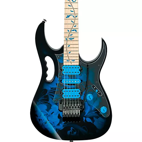 Ibanez JEM77P Steve Vai Signature JEM Premium Series Electric Guitar Blue Floral Pattern - musicians--Friend