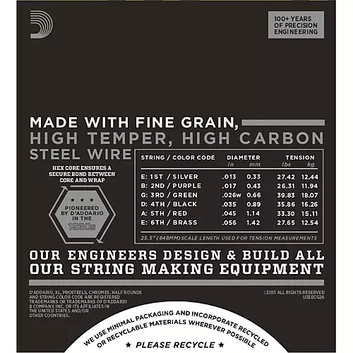 D'Addario ECG26 Chromes Medium Gauge Electric Guitar Strings - musicians--Friend