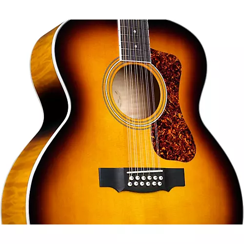 Guild F-2512E Deluxe Westerly Collection 12-String Jumbo Acoustic-Electric Guitar Antique Sunburst - musicians--Friend