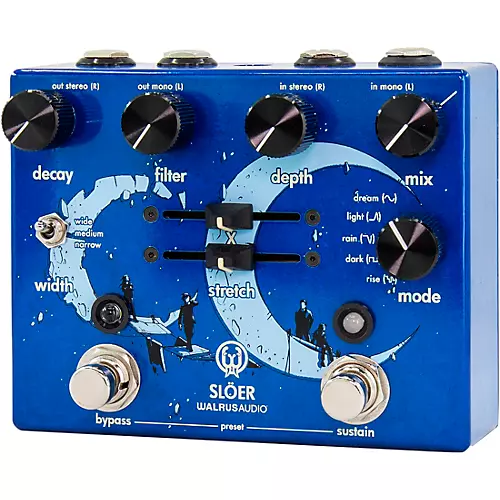 Walrus Audio SLOER Stereo Ambient Reverb Effects Pedal Blue - musicians--Friend