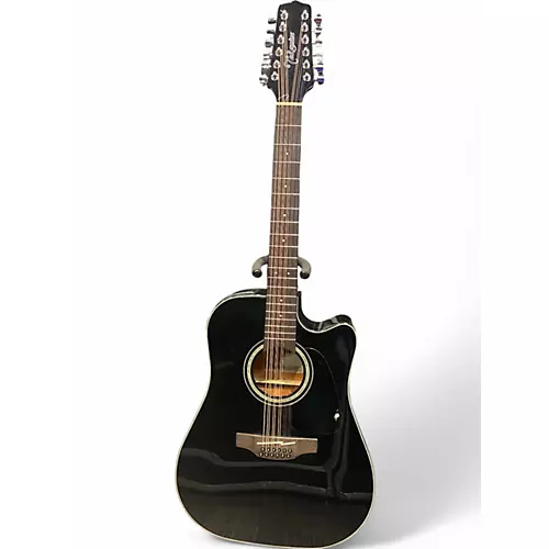 Used Takamine GD30CE-12 Black 12 String Acoustic Electric Guitar Black - musicians--Friend