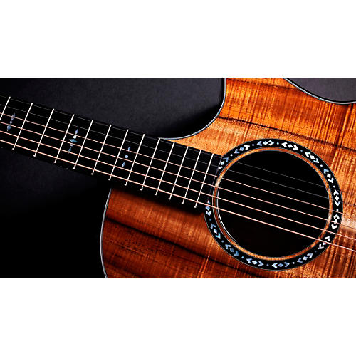 Taylor Custom All Figured AA Grade Hawaiian Koa Grand Auditorium Acoustic-Electric Guitar Natural - musicians--Friend