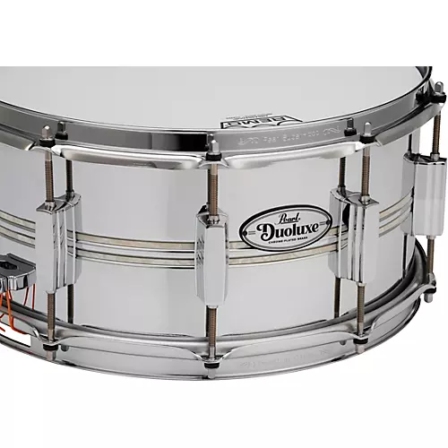 Pearl DuoLuxe Inlaid Snare 14 x 6.5 in. Chrome/Brass - musicians--Friend