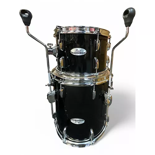 Used Pearl 3 Piece MAPLE PROFFESSIONAL Black Drum Kit Black - musicians--Friend