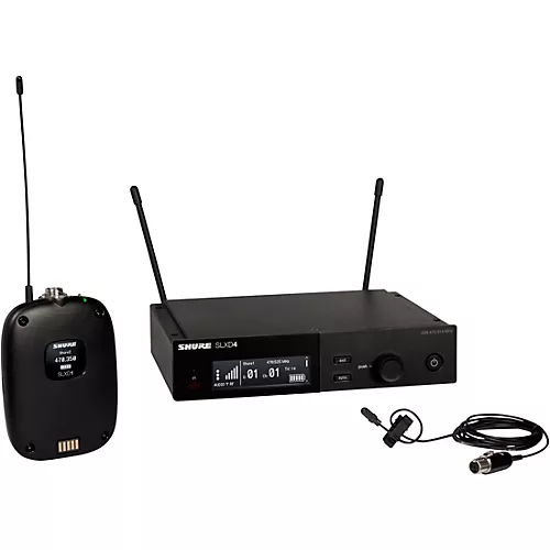 Shure SLXD14/DL4 Wireless System With SLXD1 Bodypack Transmitter, SLXD4 Receiver and DL4B Lavalier Microphone, Black Band H55 - musicians--Friend