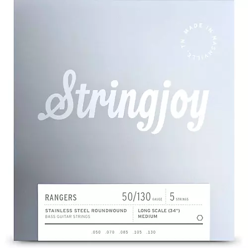 Stringjoy Rangers 5 String Long Scale Stainless Steel Bass Guitar Strings 45 - 130 - musicians--Friend