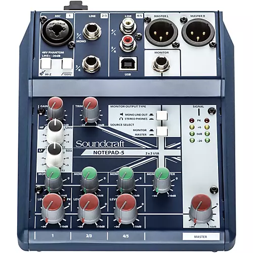 Soundcraft Notepad-5 Small-Format Analog Mixing Console With USB I/O - musicians--Friend