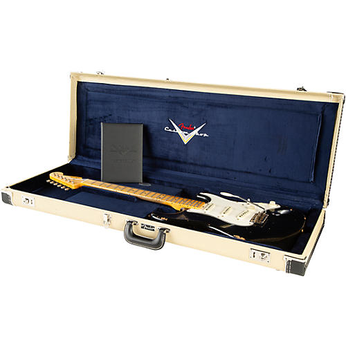 Fender Custom Shop 1958 Stratocaster Journeyman Relic Electric Guitar Masterbuilt by Todd Krause Black - musicians--Friend
