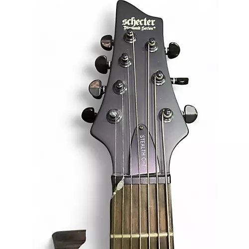 Used Schecter Guitar Research C7 STEALTH Black Electric Guitar Black - musicians--Friend