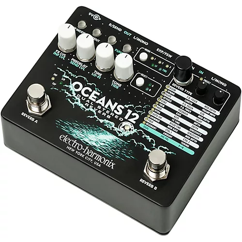 Electro-Harmonix Oceans 12 Dual-Stereo Reverb Effects Pedal Black - musicians--Friend