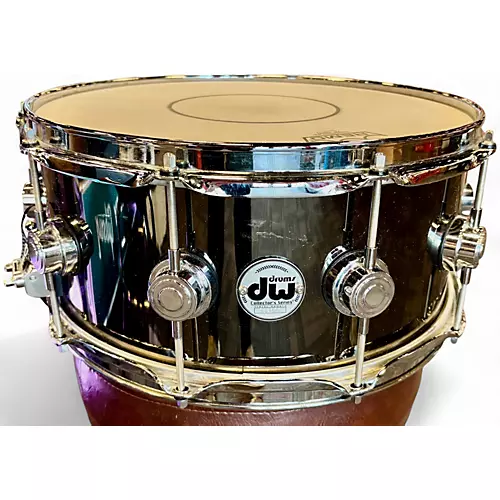 Used DW 5.5X14 Collector's Series Snare Polished Black Nickel Over Brass Drum Polished Black Nickel Over Brass 10 - musicians--Friend