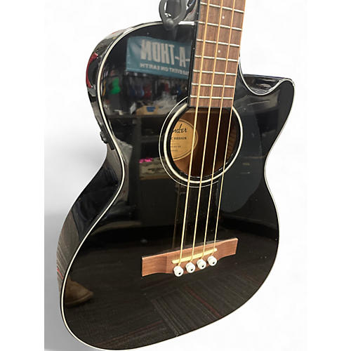 Used Fender CB-60SCE  Black Acoustic Bass Guitar Black - musicians--Friend