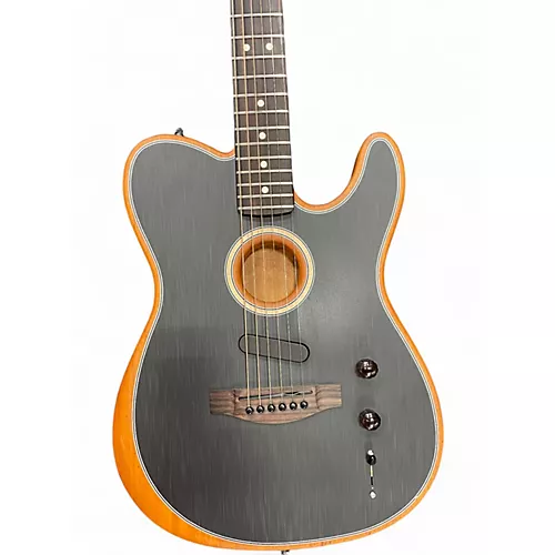Used Fender Acoustasonic Player Telecaster BRUSHED BLACK Acoustic Electric Guitar BRUSHED BLACK - musicians--Friend