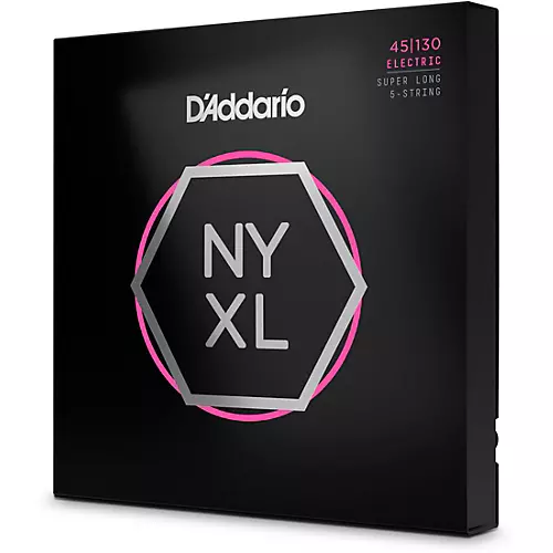 D'Addario Nickel Wound Light 5-String Bass Strings - Super Long Scale .045 - .130 - musicians--Friend