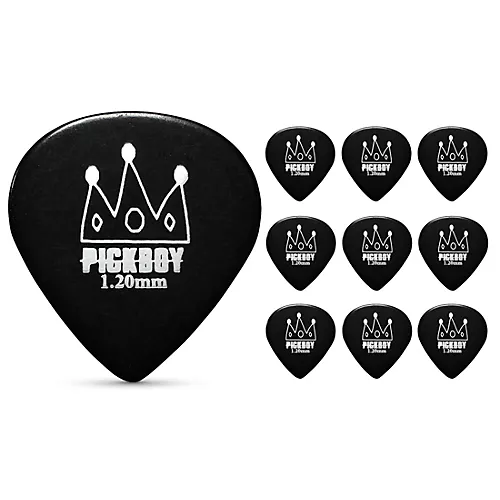 Pick Boy Round Raindrop Black with Crown Cellulose Guitar Picks 1.00 mm 10 Pack - musicians--Friend