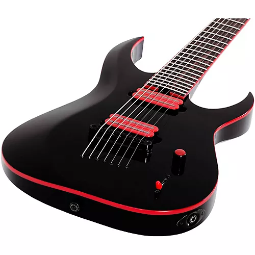 Schecter Guitar Research Sunset-7 Red Dawn Electric Guitar Gloss Black - musicians--Friend