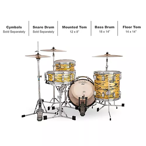 Ludwig Legacy Mahogany 3-Piece Jazzette Shell Pack with 18 in. Bass Drum Lemon Oyster - musicians--Friend