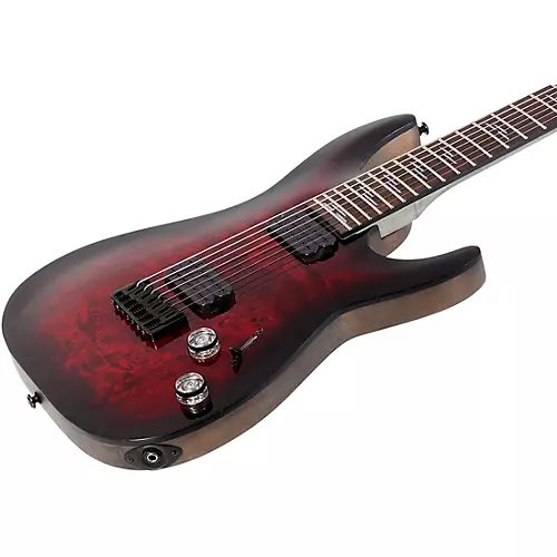 Schecter Guitar Research Omen Elite 7-String Electric Guitar See-Thru Blue Burst - musicians--Friend