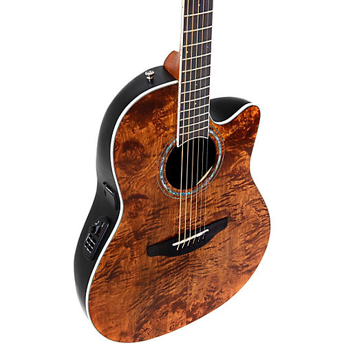 Ovation CS24P Celebrity Series Traditional Plus Mid-Depth Acoustic-Electric Guitar Nutmeg Burled Maple - musicians--Friend