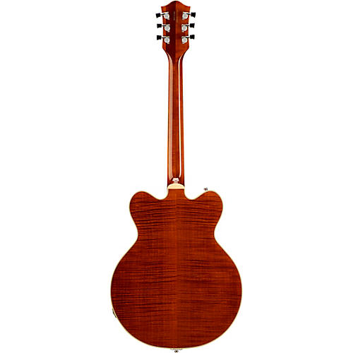 Gretsch Guitars G6609TFM Players Edition Broadkaster Center Block Electric Guitar With String-Thru Bigsby and Flame Maple Bourbon Stain - musicians--Friend
