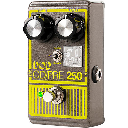 DOD 250 50th Anniversary Edition Overdrive Preamp Effects Pedal Gray/Yellow - musicians--Friend