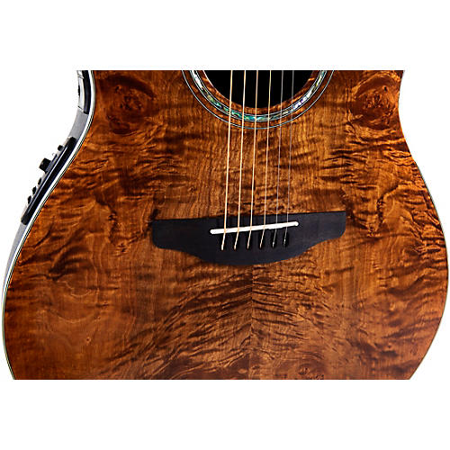 Ovation CS24P Celebrity Series Traditional Plus Mid-Depth Acoustic-Electric Guitar Nutmeg Burled Maple - musicians--Friend