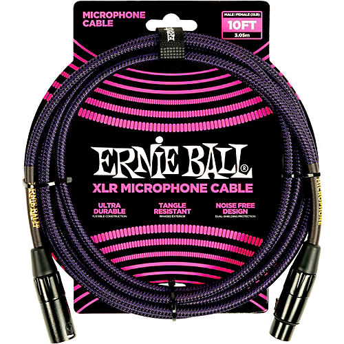 Ernie Ball Braided XLR Microphone Cable 20 ft. Black - musicians--Friend