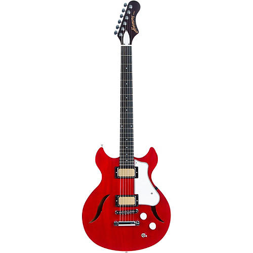 Harmony Comet Semi-Hollow Electric Guitar Trans Red - musicians--Friend