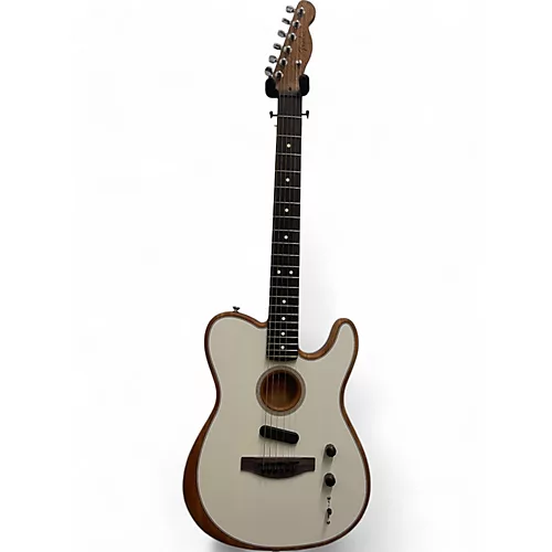 Used Fender Acoustasonic Player Telecaster ATOMIC WHITE Acoustic Electric Guitar ATOMIC WHITE - musicians--Friend